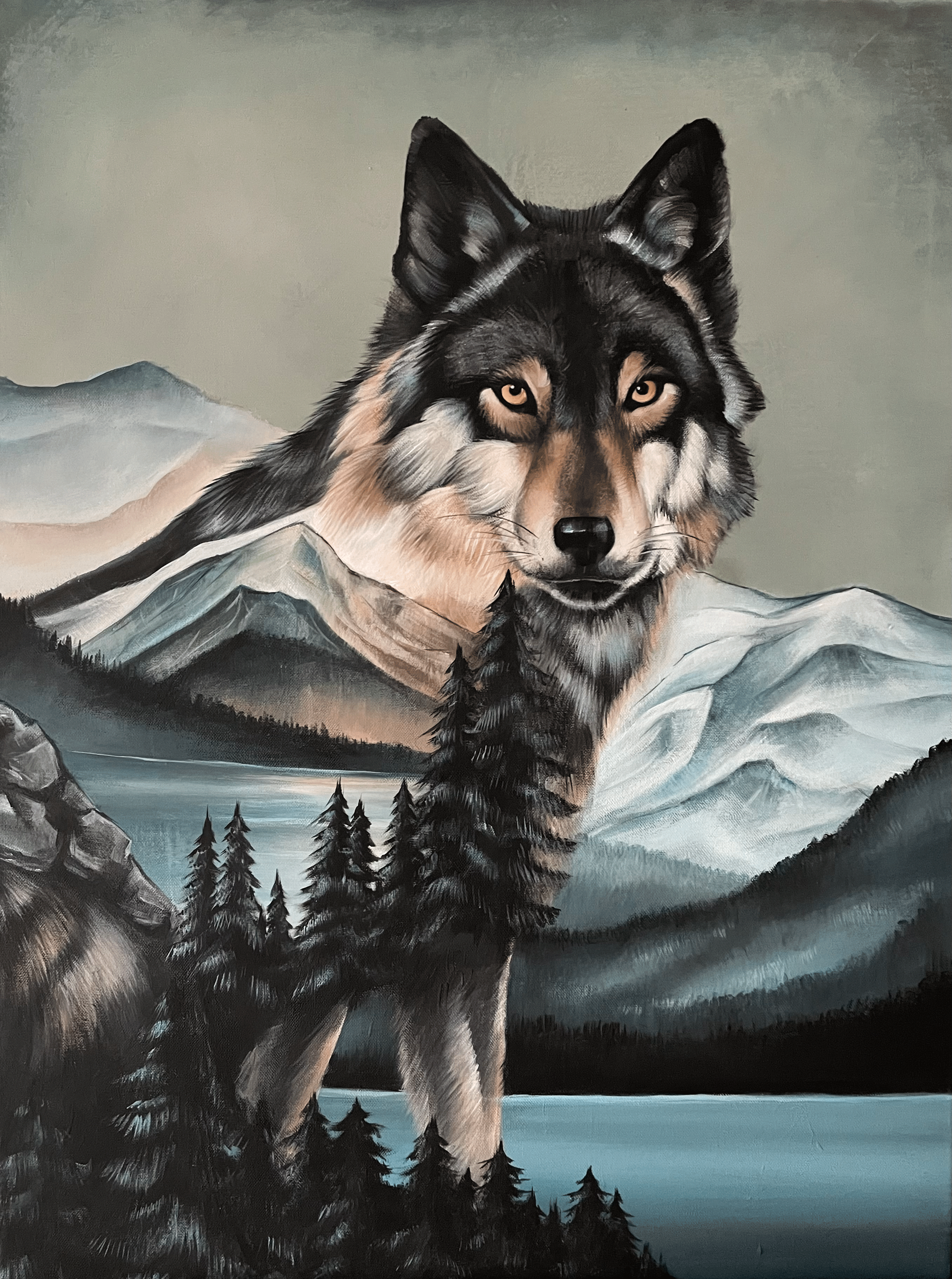 Wolf in Landschaft